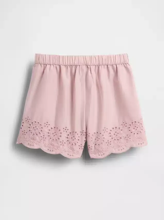 Baby & Toddler Eyelet Hem Pull-On Shorts
