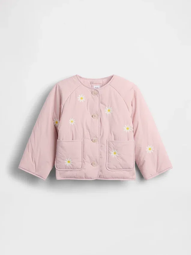 Baby & Toddler Floral Embroidered Quilted Jacket