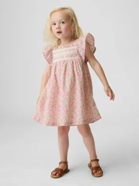 Baby & Toddler Flutter-Sleeve Floral Dress