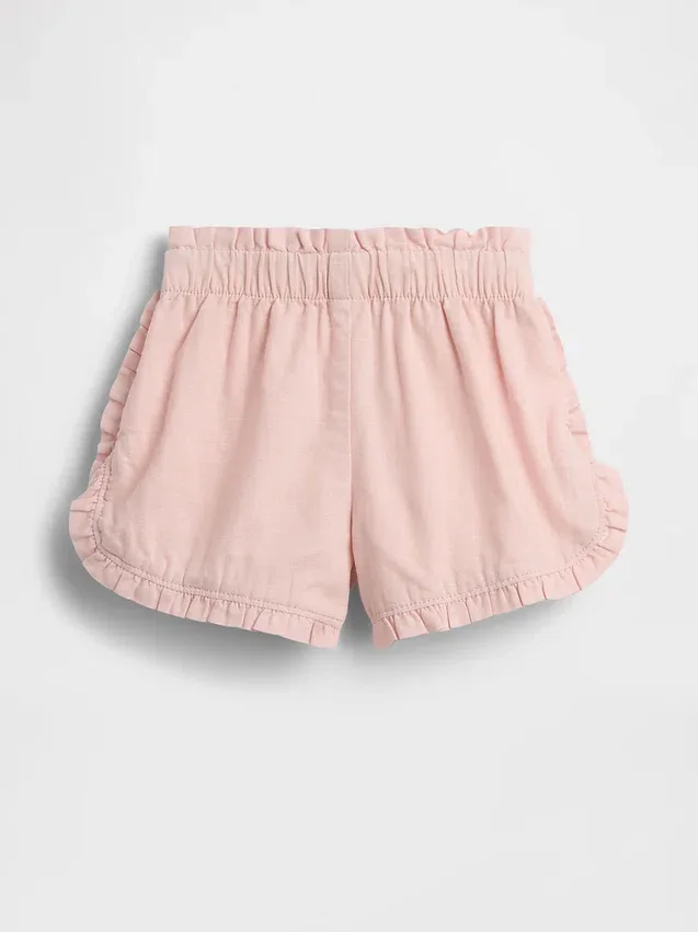 Baby & Toddler Linen-Cotton Ruffle Dolphin Shorts