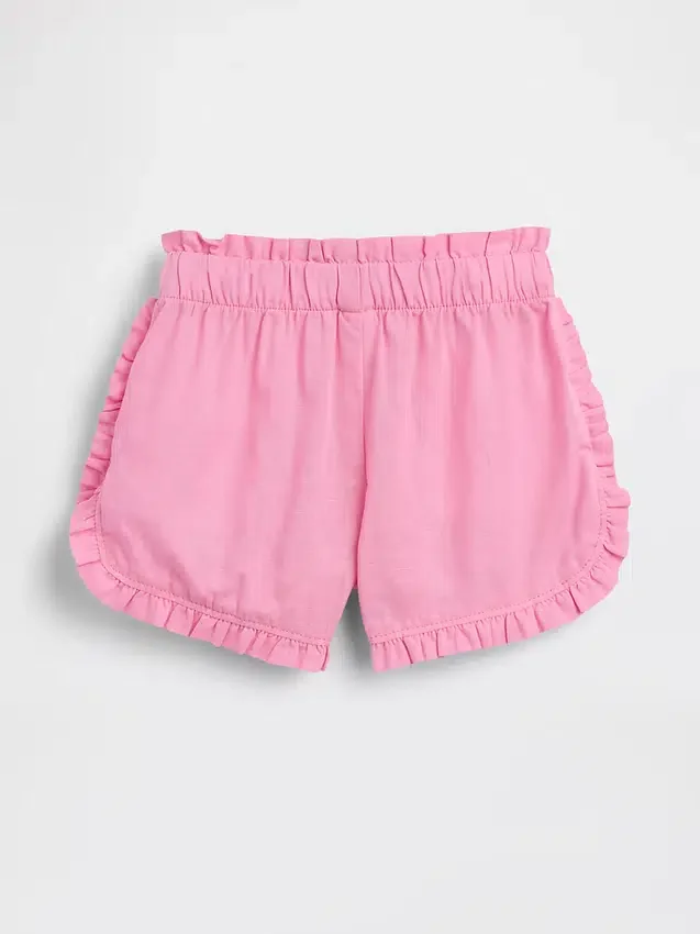 Baby & Toddler Linen-Cotton Ruffle Dolphin Shorts