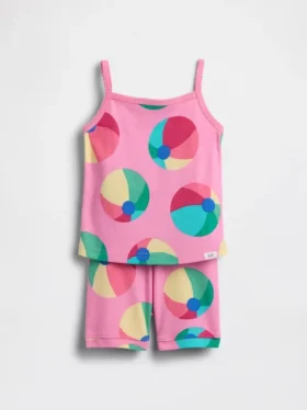 Baby & Toddler Organic Brushed Cotton Beach Ball Pj Cami Short Set