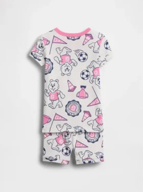Baby & Toddler Organic Brushed Cotton Bear Logo Pj Short Set