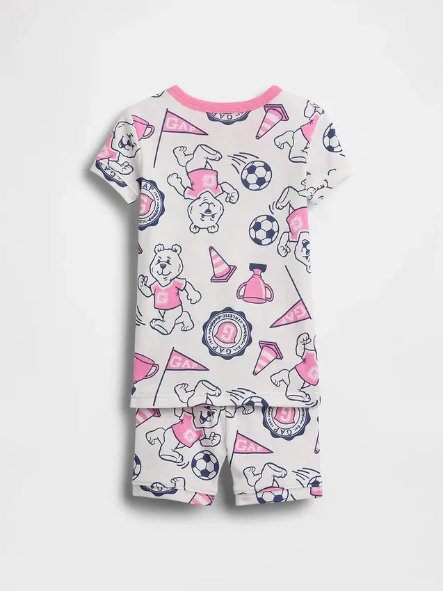 Baby & Toddler Organic Brushed Cotton Bear Logo Pj Short Set