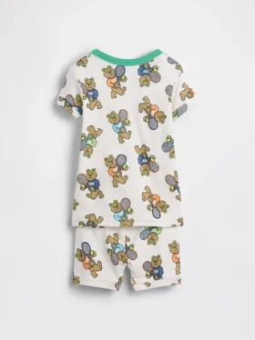 Baby & Toddler Organic Brushed Cotton Brannan Bear Tennis Pj Short Set
