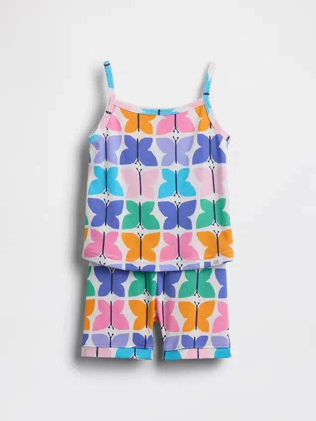 Baby & Toddler Organic Brushed Cotton Butterfly Pj Cami Short Set