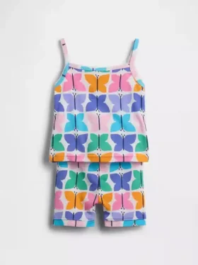 Baby & Toddler Organic Brushed Cotton Butterfly Pj Cami Short Set