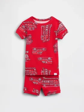 Baby & Toddler Organic Brushed Cotton Firetruck Pj Short Set