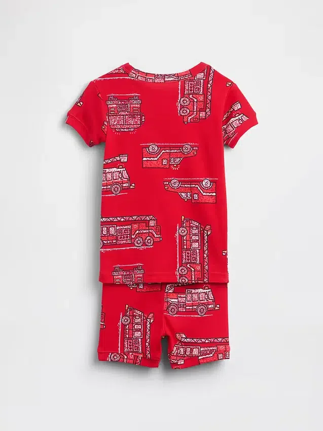 Baby & Toddler Organic Brushed Cotton Firetruck Pj Short Set