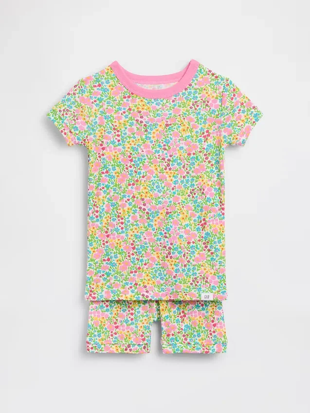 Baby & Toddler Organic Brushed Cotton Floral Pj Short Set