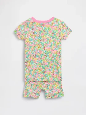 Baby & Toddler Organic Brushed Cotton Floral Pj Short Set