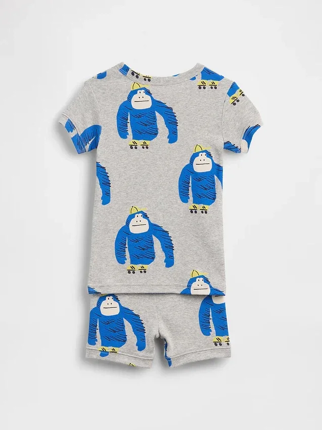 Baby & Toddler Organic Brushed Cotton Gorilla Pj Short Set