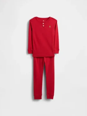 Baby & Toddler Organic Brushed Cotton Henley Pj Set