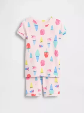 Baby & Toddler Organic Brushed Cotton Ice Cream Pj Short Set