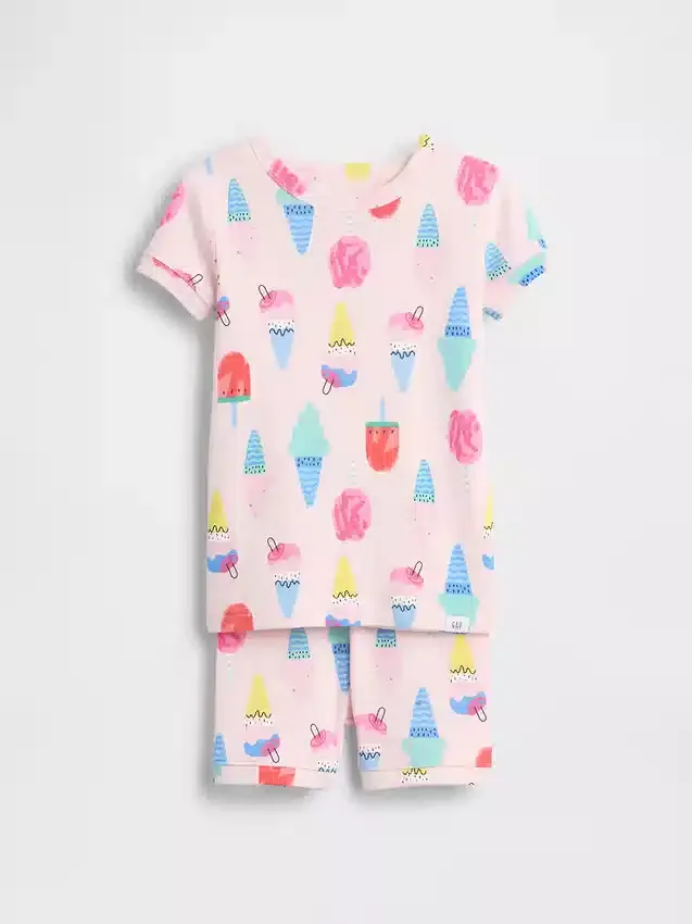 Baby & Toddler Organic Brushed Cotton Ice Cream Pj Short Set