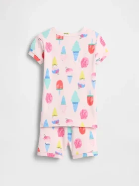 Baby & Toddler Organic Brushed Cotton Ice Cream Pj Short Set