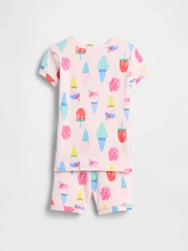 Baby & Toddler Organic Brushed Cotton Ice Cream Pj Short Set