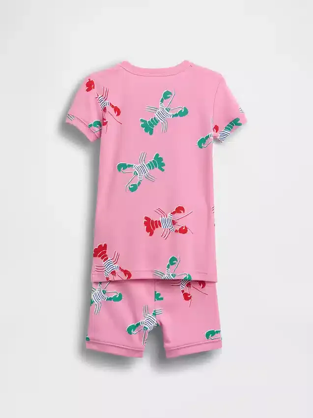 Baby & Toddler Organic Brushed Cotton Lobster Pj Short Set