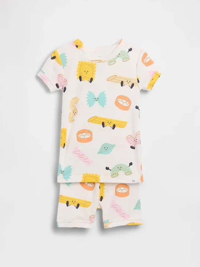 Baby & Toddler Organic Brushed Cotton Pasta Pj Short Set