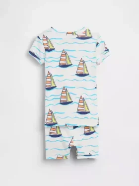 Baby & Toddler Organic Brushed Cotton Sailboat Pj Short Set