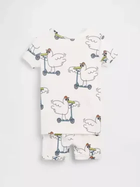 Baby & Toddler Organic Brushed Cotton Scooter Seagull Pj Short Set