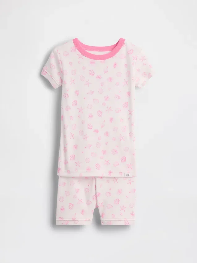 Baby & Toddler Organic Brushed Cotton Seashell Pj Short Set