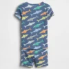 Baby & Toddler Organic Brushed Cotton Shark Pj Short Set