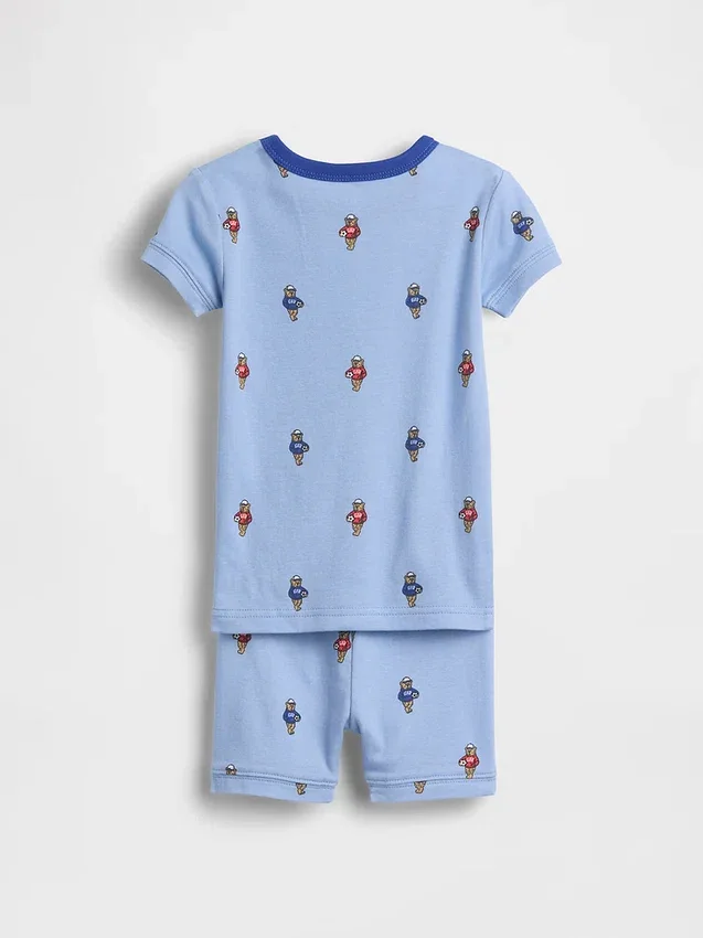 Baby & Toddler Organic Brushed Cotton Soccer Bear Pj Short Set