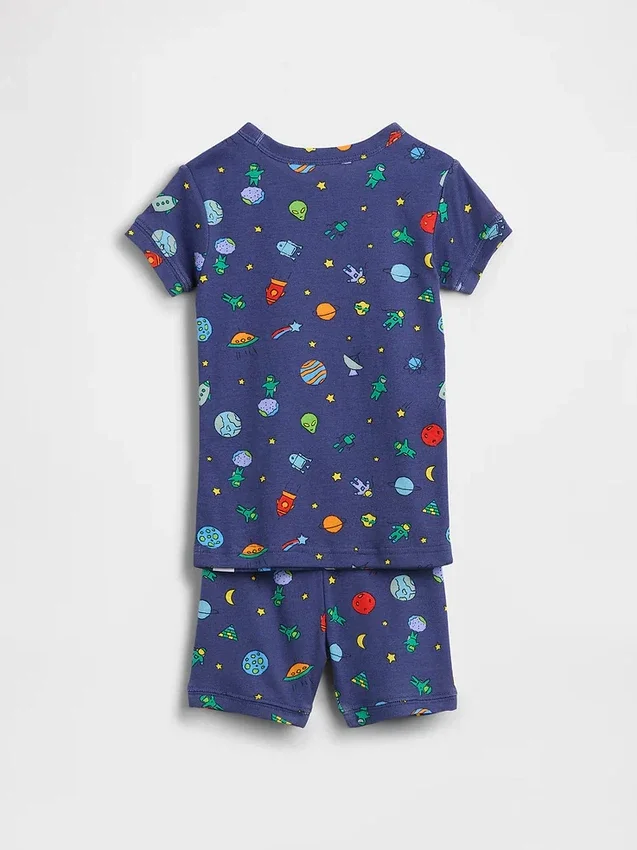 Baby & Toddler Organic Brushed Cotton Space Aliens Pj Short Set
