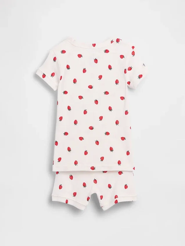 Baby & Toddler Organic Brushed Cotton Strawberry Pj Short Set