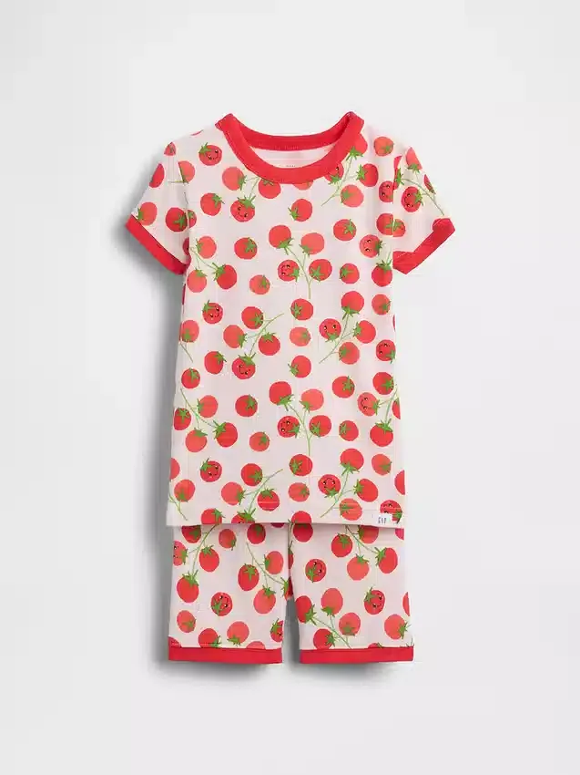Baby & Toddler Organic Brushed Cotton Tomato Pj Short Set