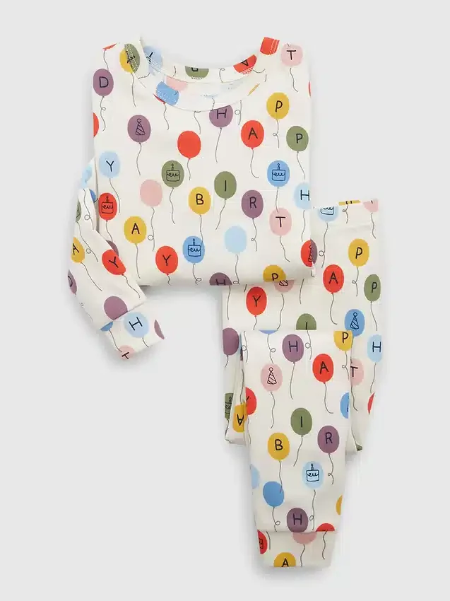 Baby & Toddler Organic Cotton Birthday Pj Set