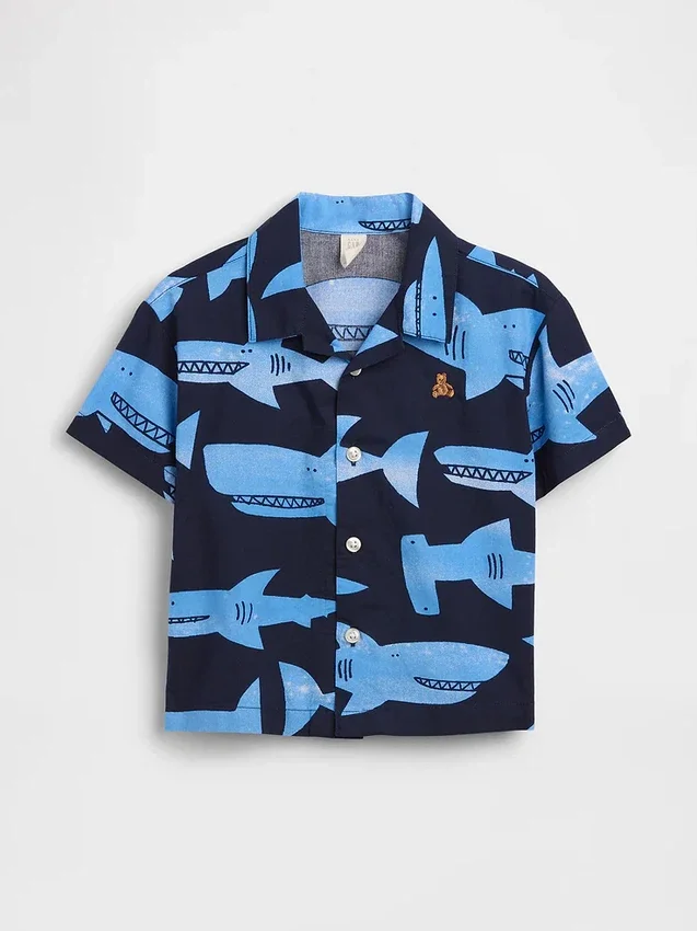 Baby & Toddler Organic Cotton Poplin Print Shirt