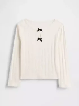 Baby & Toddler Pointelle Bow Top