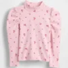 Baby & Toddler Puff-Sleeve Rib Mockneck