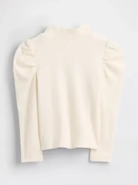 Baby & Toddler Puff-Sleeve Rib Mockneck