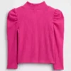 Baby & Toddler Puff-Sleeve Rib Mockneck
