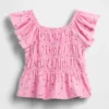 Baby & Toddler Smocked Flutter-Sleeve Top