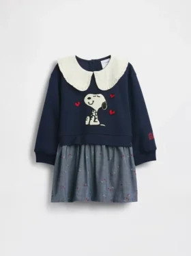 Baby & Toddler Snoopy Ruffle Collar Sweatshirt Dress