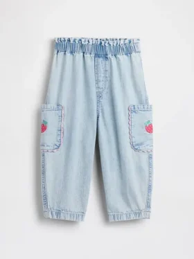 Baby & Toddler Strawberry Pull-On Barrel Cargo Jeans