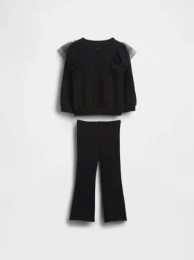 Baby & Toddler Tulle Sweatshirt & Rib Flare Leggings Set