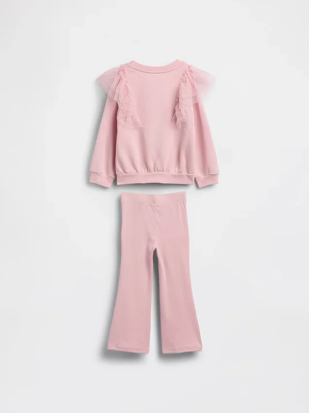 Baby & Toddler Tulle Sweatshirt & Rib Flare Leggings Set
