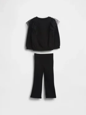 Baby & Toddler Tulle Sweatshirt & Rib Flare Leggings Set