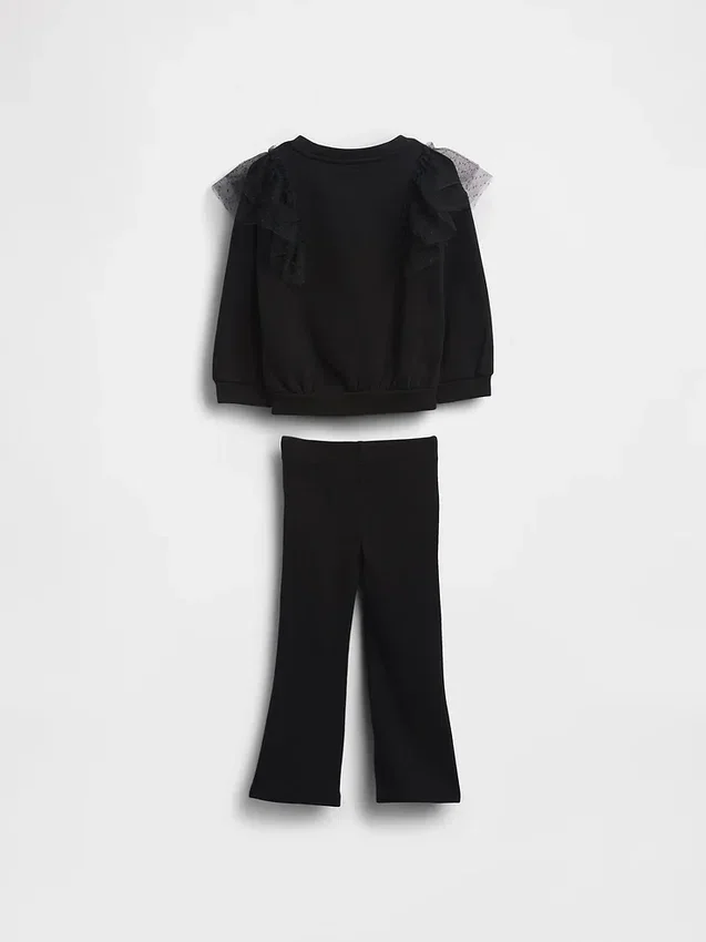 Baby & Toddler Tulle Sweatshirt & Rib Flare Leggings Set