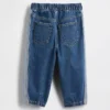 Baby & Toddler Two-Tone Pull-On Barrel Jeans