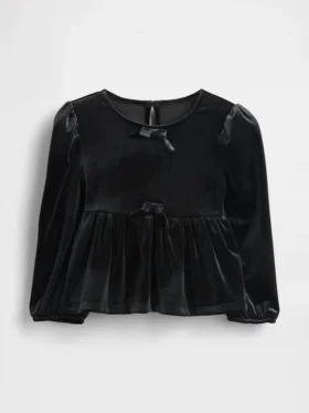 Baby & Toddler Velour Bow Top