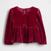 Baby & Toddler Velour Bow Top