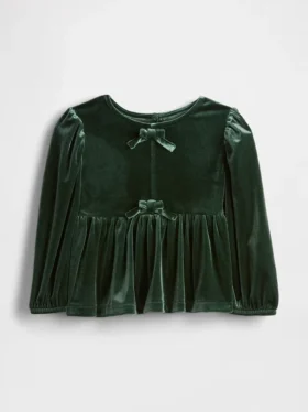 Baby & Toddler Velour Bow Top