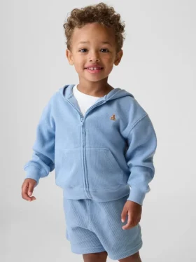Baby & Toddler Waffle Zip Hoodie