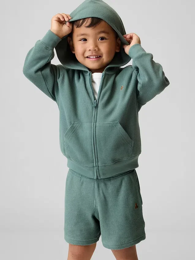 Baby & Toddler Waffle Zip Hoodie
